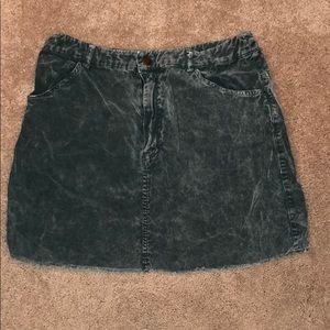 Green Corduroy mini skirt